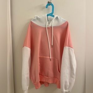 Pink and white hoodie